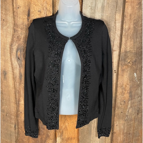 INC Black Beaded Evening Cardigan - size Medium - Picture 1 of 8